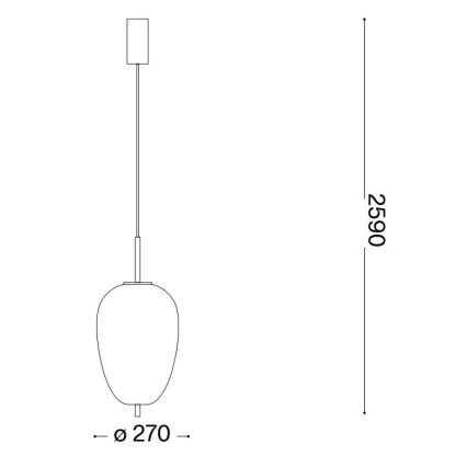 Ideal Lux - Candeeiro suspenso LED UMILE LED/20W/230V diâmetro 27 cm CRI 90 latão/branco