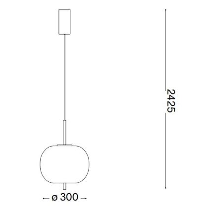 Ideal Lux - Candeeiro suspenso LED UMILE LED/20W/230V diâmetro 30 cm CRI 90 latão/branco