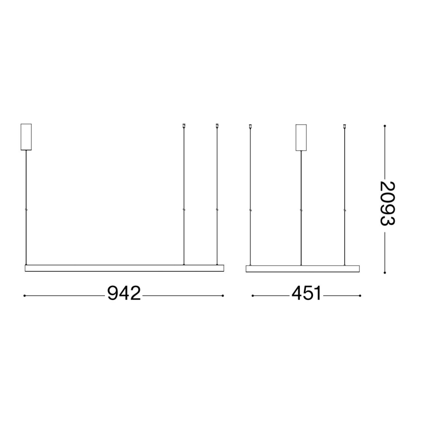 Ideal Lux - Candeeiro suspenso LED WAVES LED/37W/230V CRI 90 branco