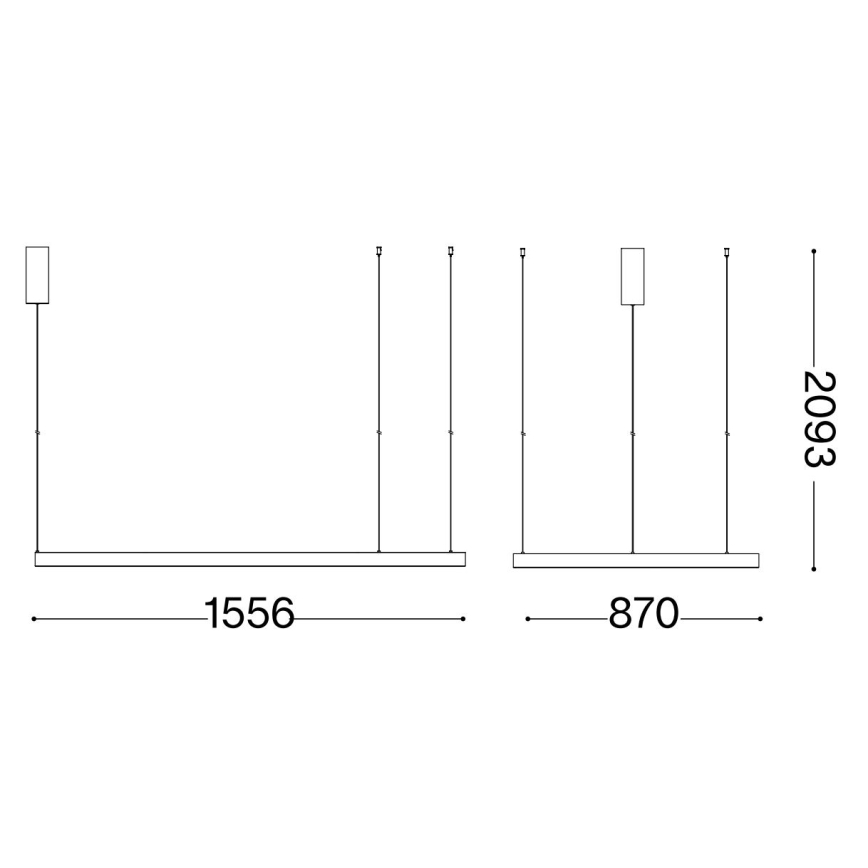 Ideal Lux - Candeeiro suspenso LED WAVES LED/54W/230V CRI 90 latão