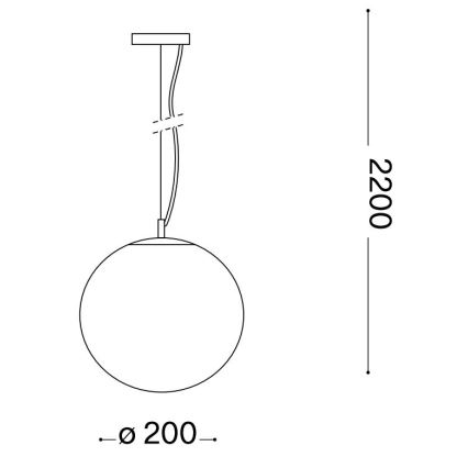 Ideal Lux - Candeeiro suspenso MAPA 1xE27/42W/230V diâmetro 20 cm dourado/fumado