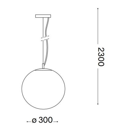 Ideal Lux - Candeeiro suspenso MAPA 1xE27/42W/230V diâmetro 30 cm dourado/fumado