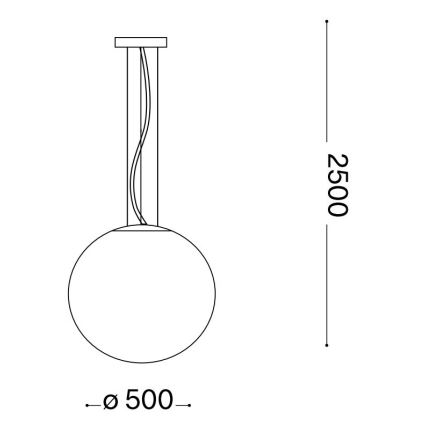 Ideal Lux - Candeeiro suspenso MAPA 1xE27/42W/230V diâmetro 50 cm dourado/fumado
