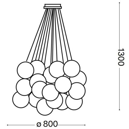 Ideal Lux - Candeeiro suspenso MAPA PLUS 22xE14/40W/230V