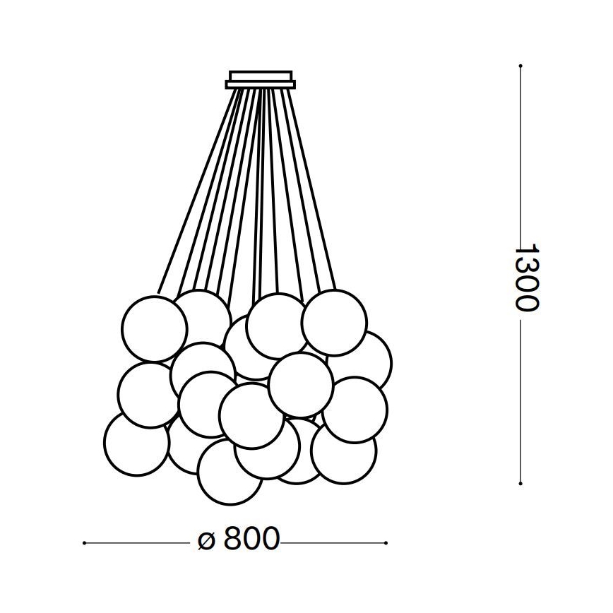 Ideal Lux - Candeeiro suspenso MAPA PLUS 22xE14/40W/230V