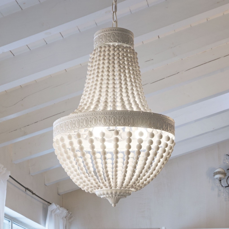 Ideal Lux - Candeeiro suspenso MONET 5xE14/40W/230V diâmetro 40 cm cânhamo/branco