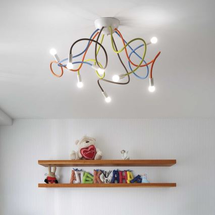 Ideal Lux - Candeeiro suspenso MULTIFLEX 8xE14/28W/230V