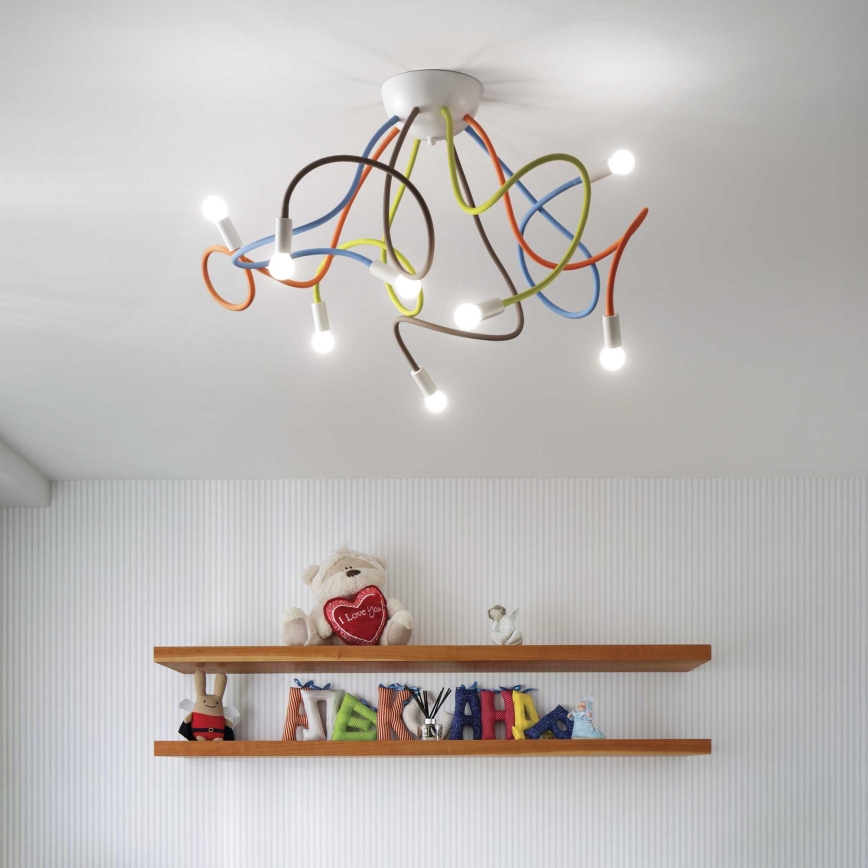 Ideal Lux - Candeeiro suspenso MULTIFLEX 8xE14/28W/230V
