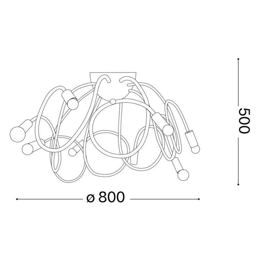 Ideal Lux - Candeeiro suspenso MULTIFLEX 8xE14/28W/230V