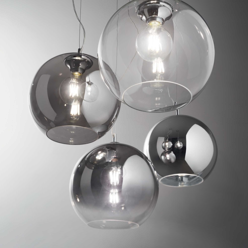 Ideal Lux - Candeeiro suspenso NEMO 1xE27/42W/230V diâmetro 30 cm fumado
