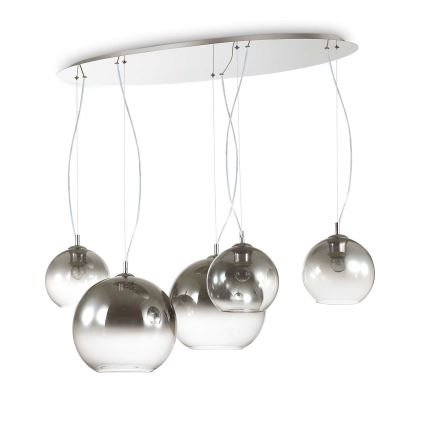 Ideal Lux - Candeeiro suspenso NEMO PLUS 5xE27/42W/230V fumado
