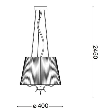 Ideal Lux - Candeeiro suspenso de cristal PEGASO 3xE14/28W/230V diâmetro 40 cm dourado