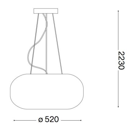 Ideal Lux - Candeeiro suspenso ULISSE 3xE27/60W/230V diâmetro 52 cm branco