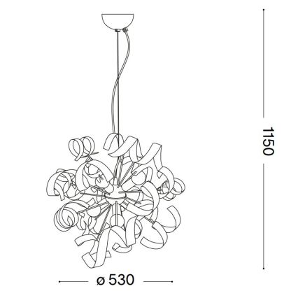 Ideal Lux - Candeeiro suspenso VORTEX 6xE14/40W/230V diâmetro 53 cm dourado/pátina