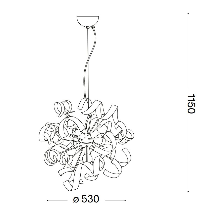 Ideal Lux - Candeeiro suspenso VORTEX 6xE14/40W/230V diâmetro 53 cm dourado/pátina