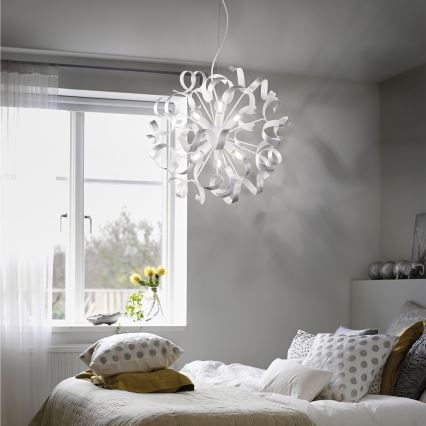 Ideal Lux - Candeeiro suspenso VORTEX 6xE14/40W/230V diâmetro 53 cm prateado/pátina