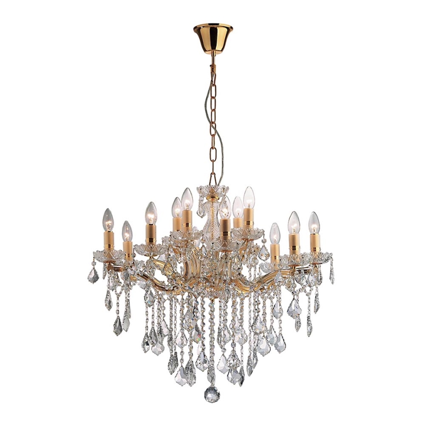 Ideal Lux - Candelabro numa corrente 12xE14/40W/230V dourado
