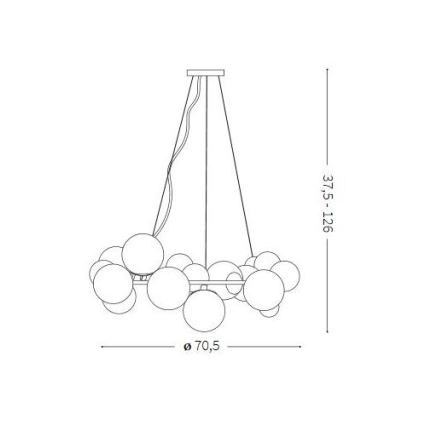 Ideal Lux - Candelabro suspenso LED DNA 25xG9/3,2W/230V