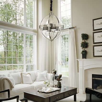 Ideal Lux - Candelabro suspenso WORLD 4xE14/40W/230V
