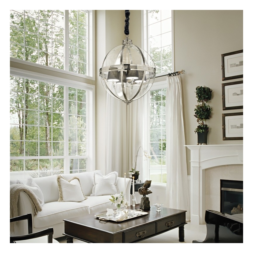 Ideal Lux - Candelabro suspenso WORLD 4xE14/40W/230V