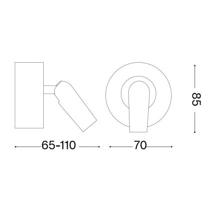 Ideal Lux - Foco de parede LED BEAN LED/3W/230V CRI 90 latão