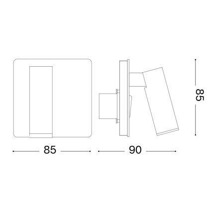 Ideal Lux - Foco de parede LED LITE LED/3W/230V CRI 90 branco