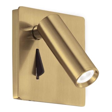Ideal Lux - Foco de parede LED LITE LED/3W/230V CRI 90 latão