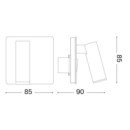 Ideal Lux - Foco de parede LED LITE LED/3W/230V CRI 90 latão