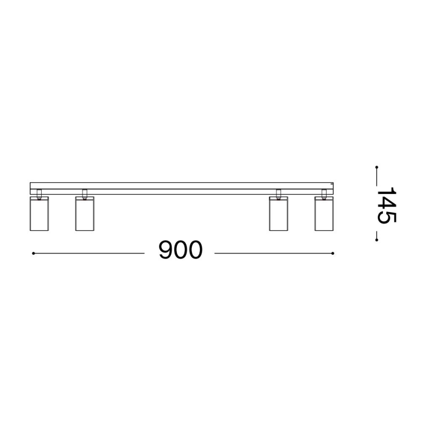 Ideal Lux - Foco LED PROFILO 4xGU10/7W/230V CRI 90 branco
