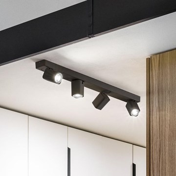 Ideal Lux - Foco LED RUDY 4xGU10/7W/230V CRI 90 preto