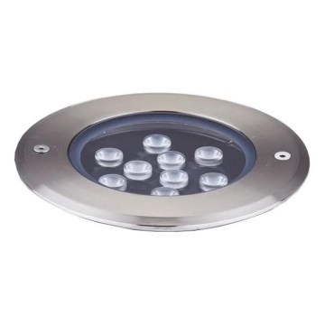 Ideal Lux - Iluminação de caminho de acesso LED FLOOR LED/12W/230V diâmetro 14 cm CRI 90 IP67 cromado brilhante