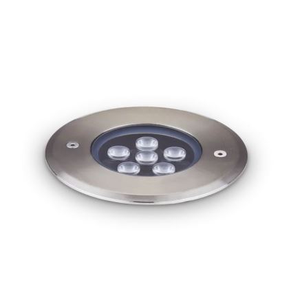Ideal Lux - Iluminação de caminho de acesso LED FLOOR LED/6W/230V diâmetro 12 cm CRI 90 IP67 cromado brilhante