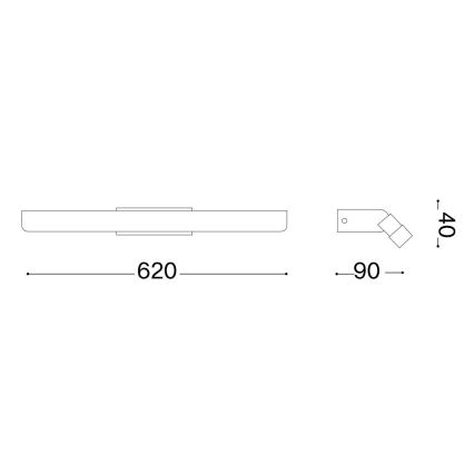 Ideal Lux - Iluminação de espelho para casa de banho LED RIFLESSO LED/16W/230V 62 cm CRI 90 IP54 cromado brilhante