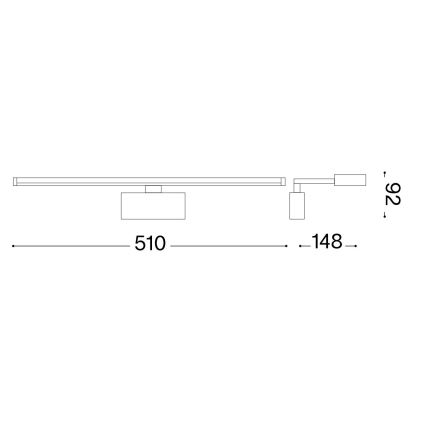 Ideal Lux - Iluminação de ilustração LED ALMA LED/12,5W/230V 51 cm CRI 90 cromado brilhante