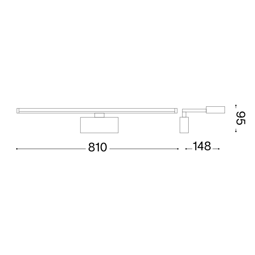 Ideal Lux - Iluminação de ilustração LED ALMA LED/18W/230V 81 cm CRI 90 dourado
