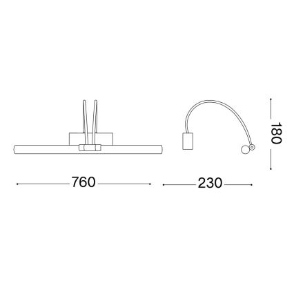 Ideal Lux - Iluminação de ilustração LED BOW LED/8W/230V 76 cm CRI 90 dourado