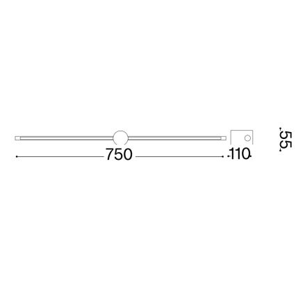 Ideal Lux - Iluminação de ilustração LED FILO LED/13W/230V 75 cm CRI 90 latão