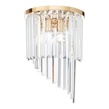 Ideal Lux - Iluminação de parede de cristal CARLTON 3xE14/40W/230V dourado