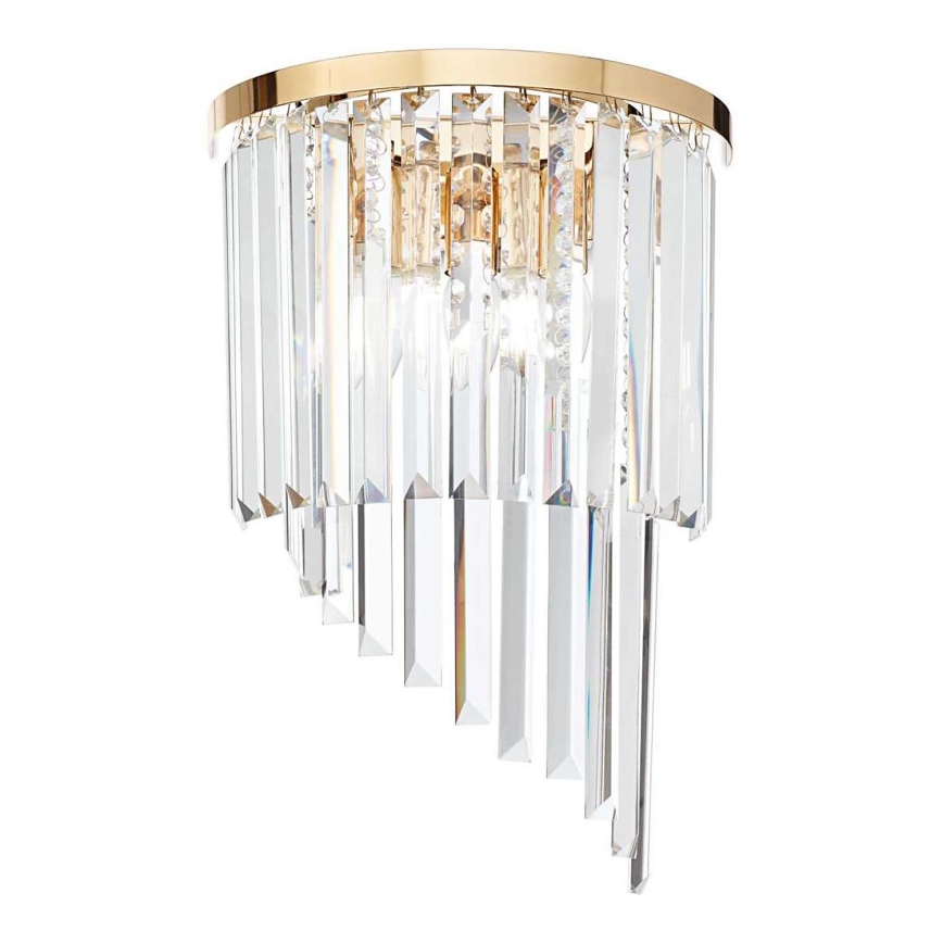 Ideal Lux - Iluminação de parede de cristal CARLTON 3xE14/40W/230V dourado