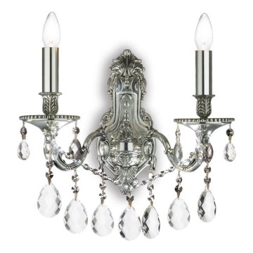 Ideal Lux - Iluminação de parede em cristal GIOCONDA 2xE14/40W/230V prateado