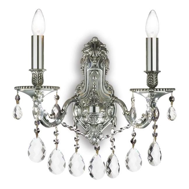 Ideal Lux - Iluminação de parede em cristal GIOCONDA 2xE14/40W/230V prateado