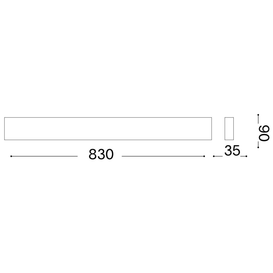 Ideal Lux - Iluminação de parede LED DELTA LED/30W/230V 4000K 83 cm CRI 90 preto