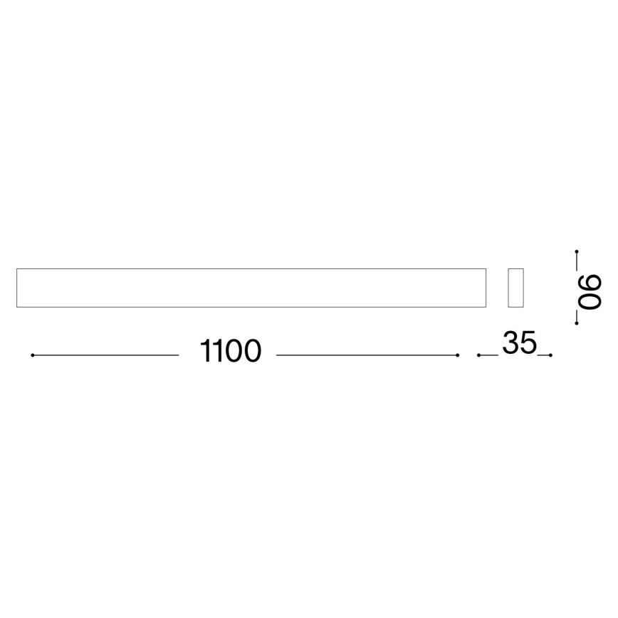 Ideal Lux - Iluminação de parede LED DELTA LED/37W/230V 3000K 110 cm CRI 90 preto