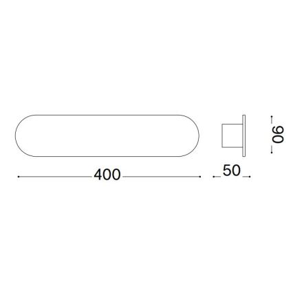 Ideal Lux - Iluminação de parede LED ECHO LED/20W/230V 40 cm CRI 90 preto