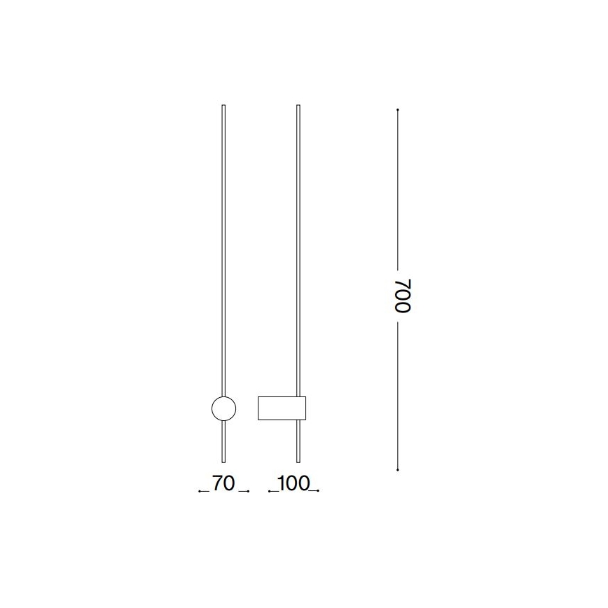 Ideal Lux - Iluminação de parede LED ESSENCE LED/12W/230V 4000K 70 cm CRI 90 preto