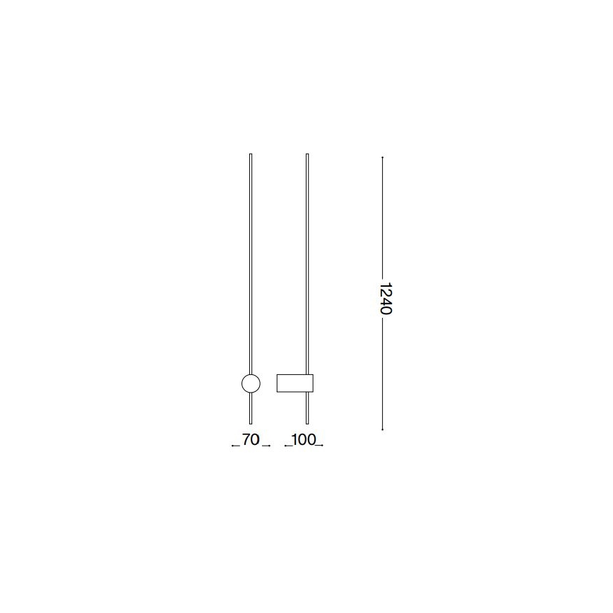 Ideal Lux - Iluminação de parede LED ESSENCE LED/19W/230V 2700K 124 cm CRI 90 preto