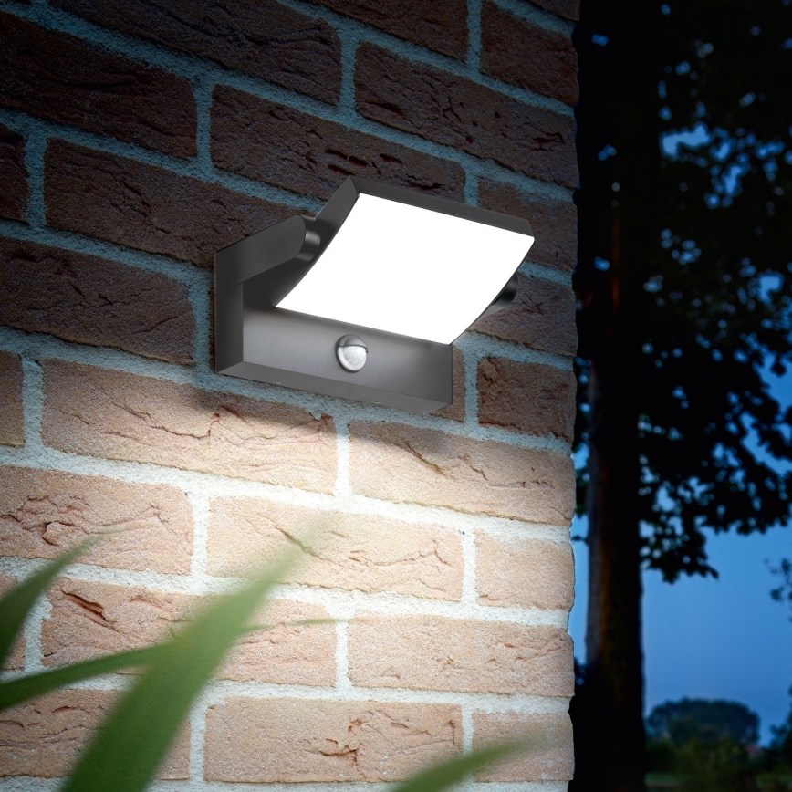 Ideal Lux - Iluminação de parede LED exterior com sensor SWIPE LED/21W/230V CRI 90 IP54 antracite