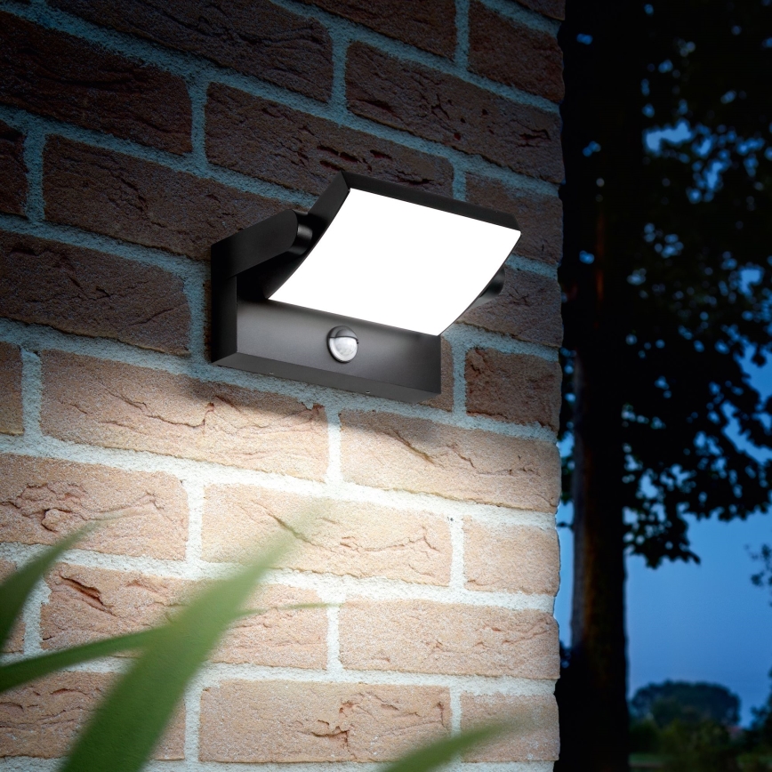 Ideal Lux - Iluminação de parede LED exterior com sensor SWIPE LED/21W/230V CRI 90 IP54 preto