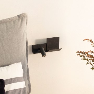 Ideal Lux - Iluminação de parede LED KOMODO LED/4,5W/230V USB CRI 90 preto
