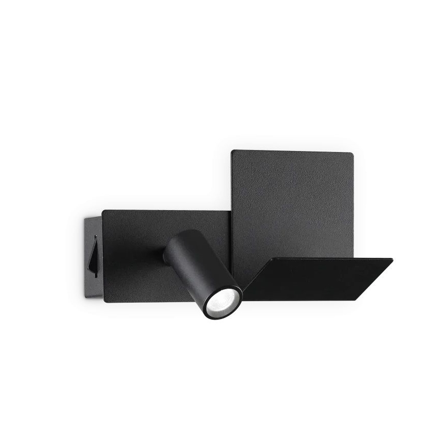 Ideal Lux - Iluminação de parede LED KOMODO LED/4,5W/230V USB CRI 90 preto